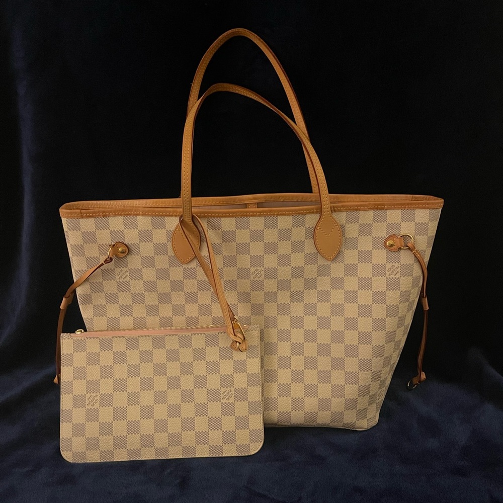 Louis Vuitton The Neverfull MM tote/Damier Azur canvas